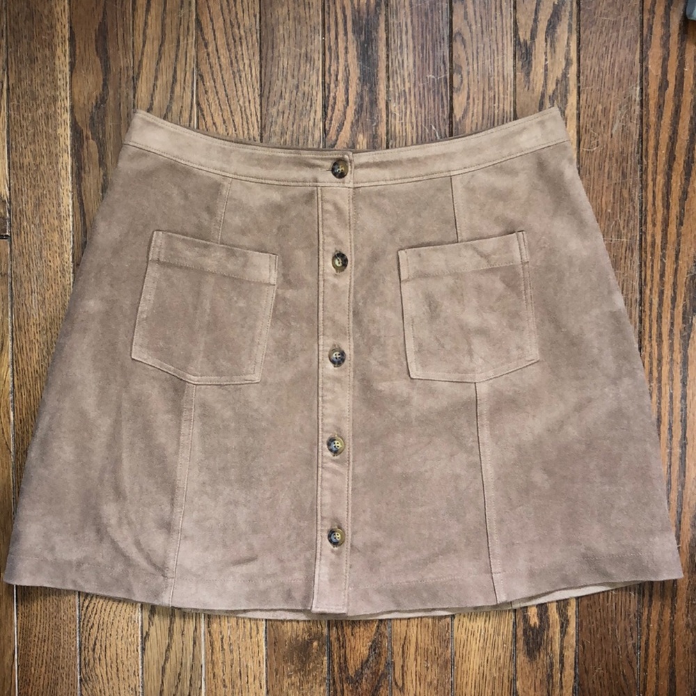 Abercrombie & Fitch Tan Button-Front Skirt